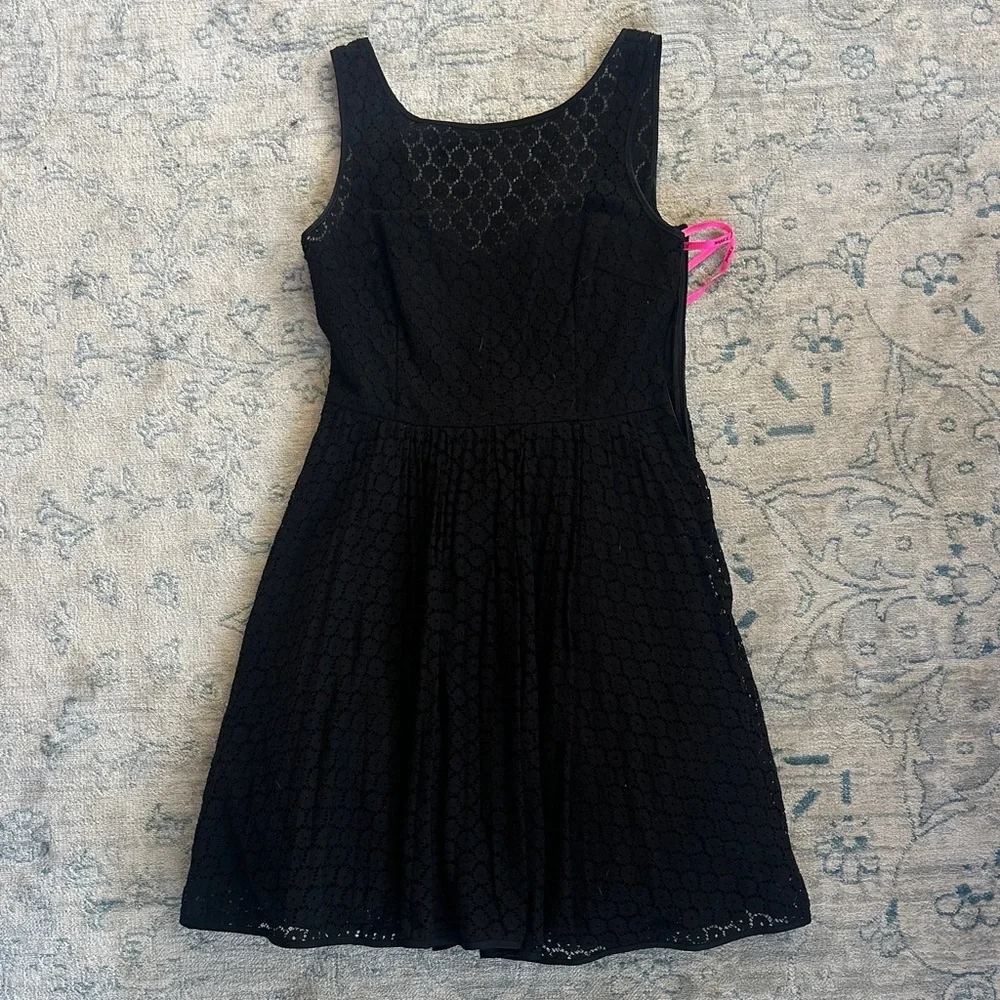 Betsey Johnson Black Lace Fit & Flare Dress w/ Open V Back Bow – Size 4 - Picture 13 of 13